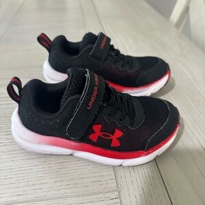 Under Armour Kids Black and Red Sneakers